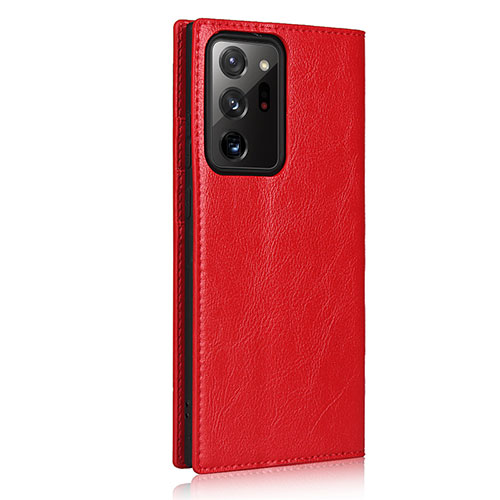 Leather Case Stands Flip Cover N04 Holder for Samsung Galaxy Note 20 Ultra 5G Red