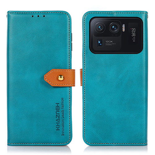 Leather Case Stands Flip Cover N07P Holder for Xiaomi Mi 11 Ultra 5G Cyan