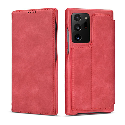 Leather Case Stands Flip Cover N09 Holder for Samsung Galaxy Note 20 Ultra 5G Red