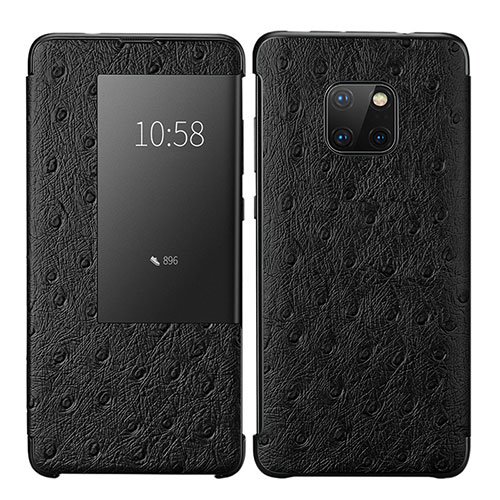 Leather Case Stands Flip Cover P02 Holder for Huawei Mate 20 Pro Black