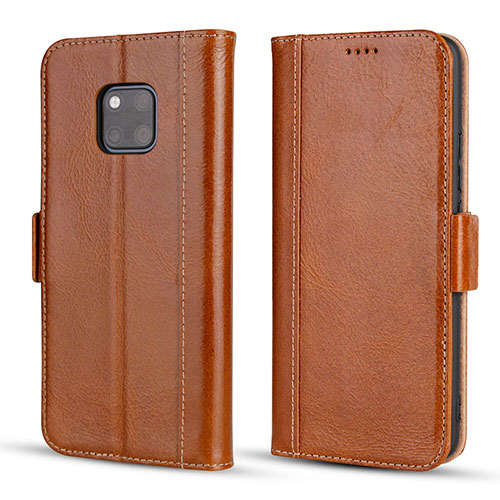 Leather Case Stands Flip Cover P03 Holder for Huawei Mate 20 Pro Orange