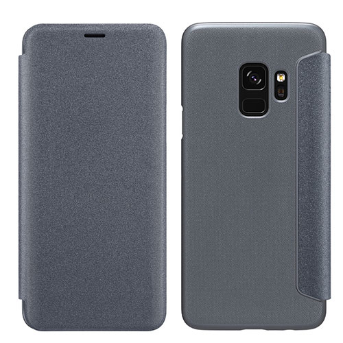 Leather Case Stands Flip Cover S01 for Samsung Galaxy S9 Black