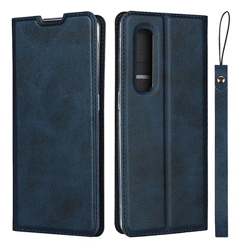 Leather Case Stands Flip Cover S02 Holder for Oppo Find X2 Pro Blue