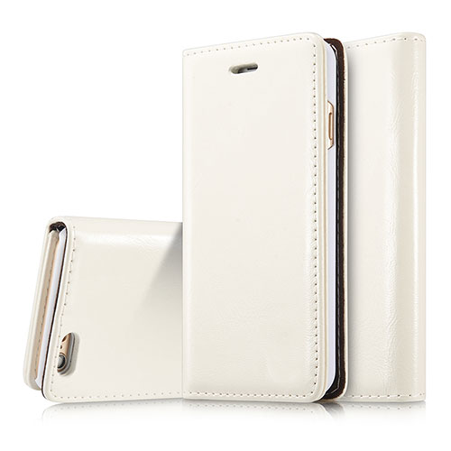 Leather Case Stands Flip Cover T01 Holder for Apple iPhone 6 White