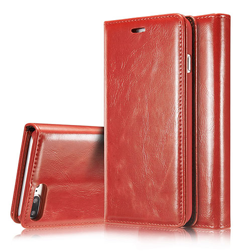 Leather Case Stands Flip Cover T01 Holder for Apple iPhone 8 Plus Red