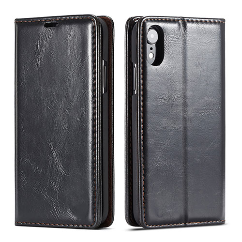 Leather Case Stands Flip Cover T01 Holder for Apple iPhone XR Black