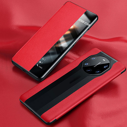 Leather Case Stands Flip Cover T01 Holder for Huawei Mate 40 RS Red