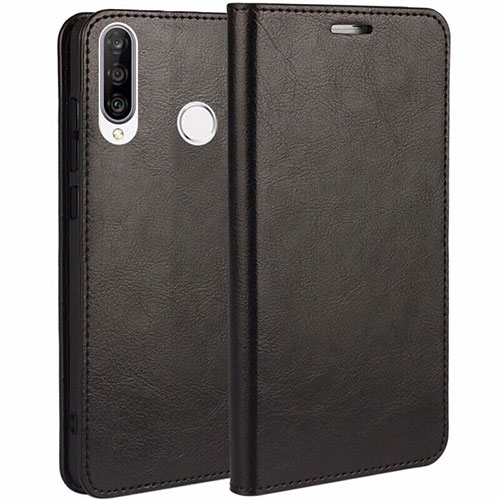 Leather Case Stands Flip Cover T01 Holder for Huawei Nova 4e Black