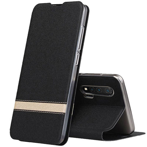 Leather Case Stands Flip Cover T01 Holder for Huawei Nova 6 5G Black