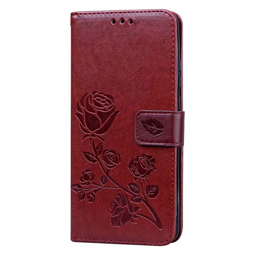 Leather Case Stands Flip Cover T01 Holder for Huawei P40 Pro Brown