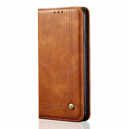 Leather Case Stands Flip Cover T01 Holder for Oppo F15 Orange