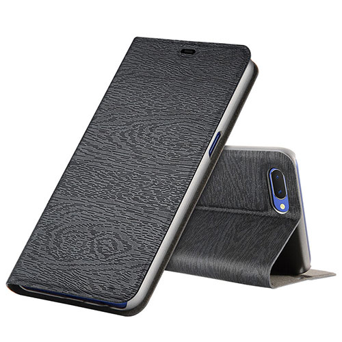 Leather Case Stands Flip Cover T01 Holder for Oppo RX17 Neo Black