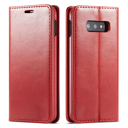 Leather Case Stands Flip Cover T01 Holder for Samsung Galaxy S10e Red