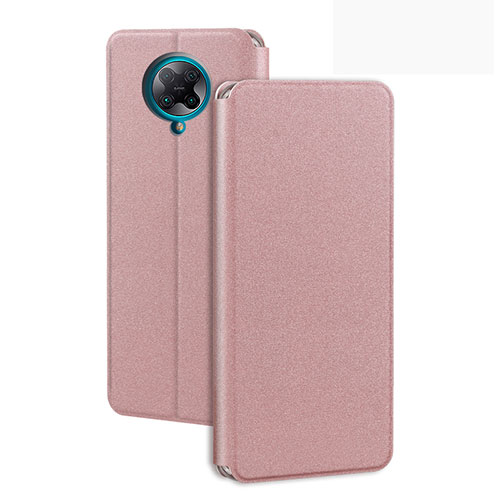 Leather Case Stands Flip Cover T01 Holder for Xiaomi Poco F2 Pro Rose Gold