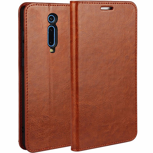 Leather Case Stands Flip Cover T01 Holder for Xiaomi Redmi K20 Orange