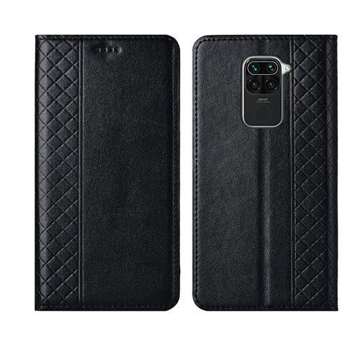 Leather Case Stands Flip Cover T01 Holder for Xiaomi Redmi Note 9 Black