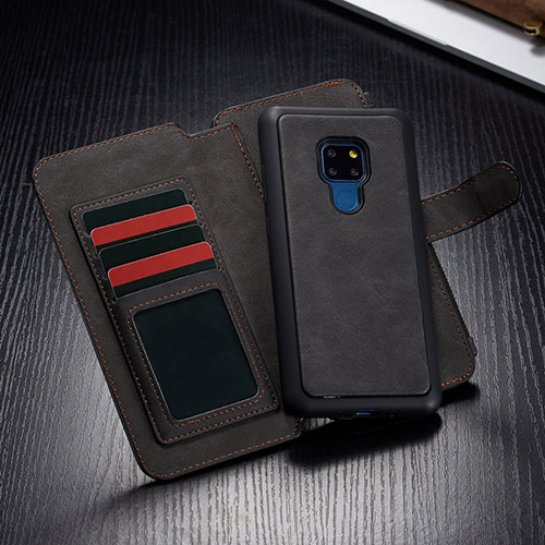 Leather Case Stands Flip Cover T02 Holder for Huawei Mate 20 Black