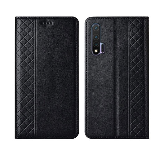 Leather Case Stands Flip Cover T02 Holder for Huawei Nova 6 Black