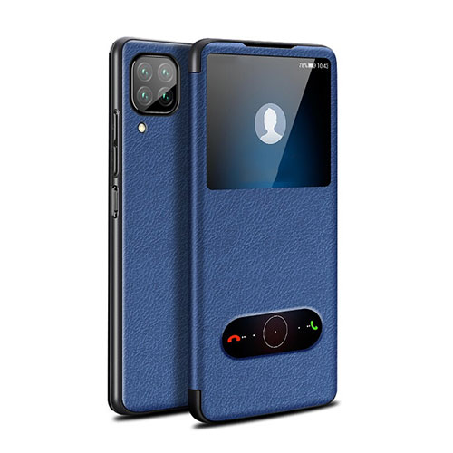 Leather Case Stands Flip Cover T02 Holder for Huawei Nova 6 SE Blue