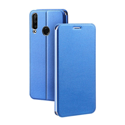 Leather Case Stands Flip Cover T02 Holder for Huawei P30 Lite New Edition Blue