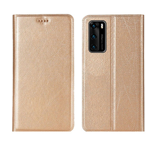 Leather Case Stands Flip Cover T02 Holder for Huawei P40 Gold