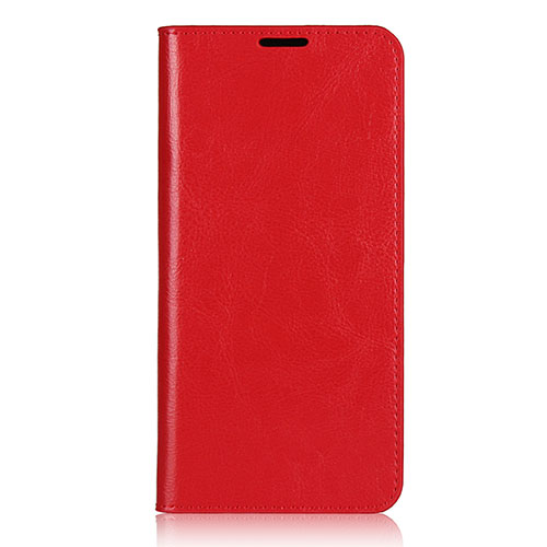 Leather Case Stands Flip Cover T02 Holder for Oppo F15 Red