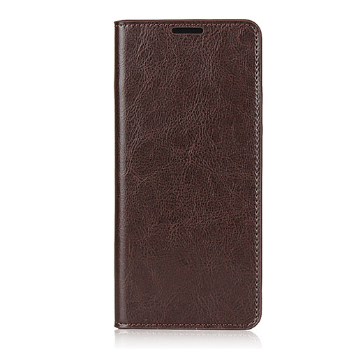 Leather Case Stands Flip Cover T02 Holder for Oppo Reno3 Pro Brown