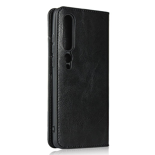 Leather Case Stands Flip Cover T02 Holder for Xiaomi Mi 10 Black