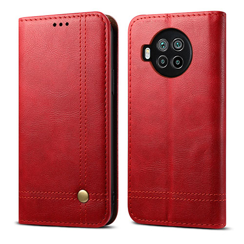 Leather Case Stands Flip Cover T02 Holder for Xiaomi Mi 10i 5G Red