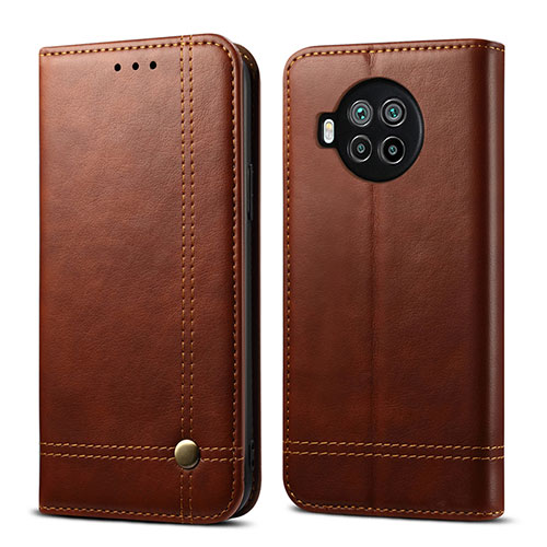 Leather Case Stands Flip Cover T02 Holder for Xiaomi Mi 10T Lite 5G Brown