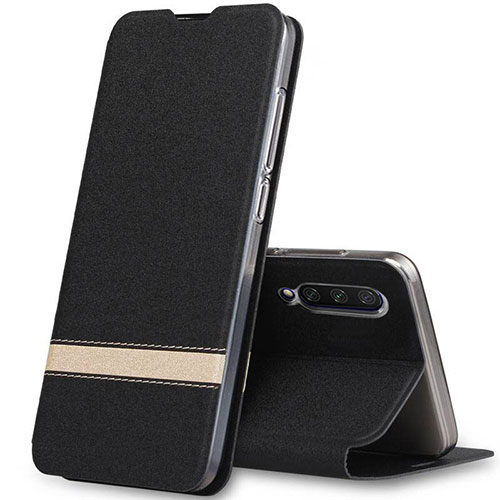 Leather Case Stands Flip Cover T02 Holder for Xiaomi Mi A3 Black