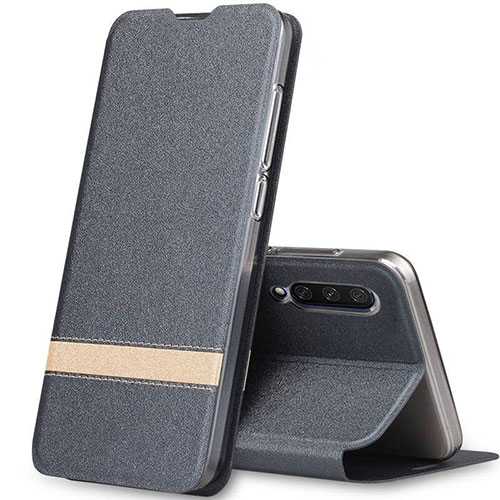 Leather Case Stands Flip Cover T02 Holder for Xiaomi Mi A3 Dark Gray