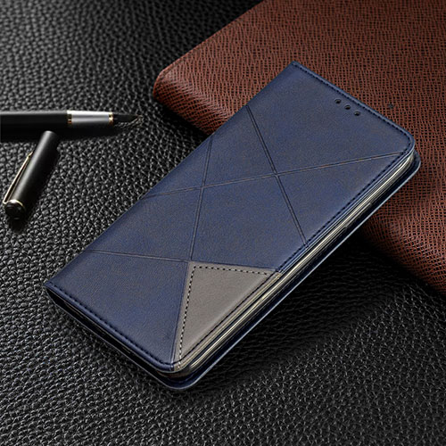 Leather Case Stands Flip Cover T02 Holder for Xiaomi Poco M2 Pro Blue