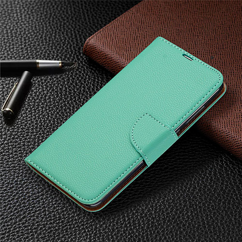 Leather Case Stands Flip Cover T02 Holder for Xiaomi Redmi 10X 4G Green