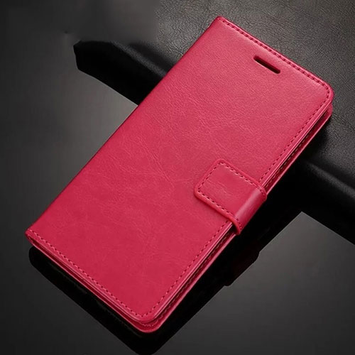 Leather Case Stands Flip Cover T02 Holder for Xiaomi Redmi Note 8 (2021) Hot Pink