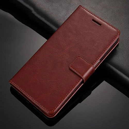 Leather Case Stands Flip Cover T02 Holder for Xiaomi Redmi Note 8T Brown