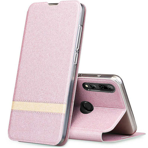 Leather Case Stands Flip Cover T03 Holder for Huawei Honor 20i Rose Gold