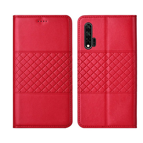 Leather Case Stands Flip Cover T03 Holder for Huawei Nova 6 Red