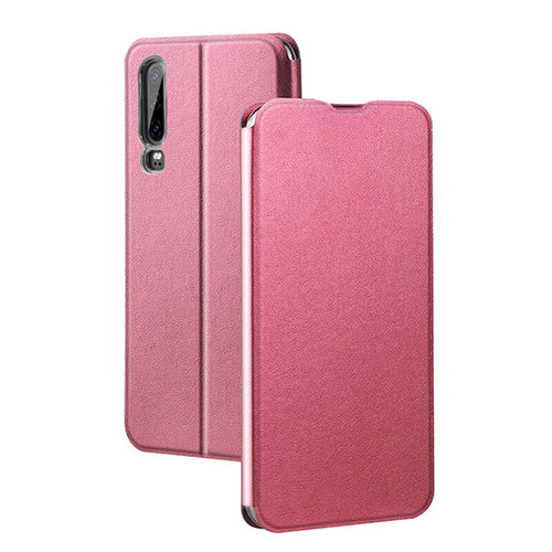 Leather Case Stands Flip Cover T03 Holder for Huawei P30 Pink