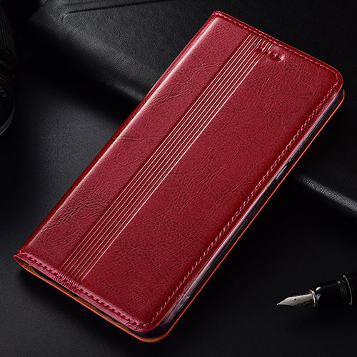 Leather Case Stands Flip Cover T03 Holder for Samsung Galaxy Note 10 Plus Red