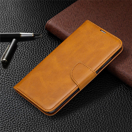 Leather Case Stands Flip Cover T03 Holder for Xiaomi Redmi 10X 4G Orange