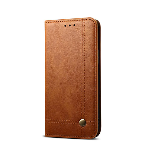 Leather Case Stands Flip Cover T03 Holder for Xiaomi Redmi 9A Light Brown