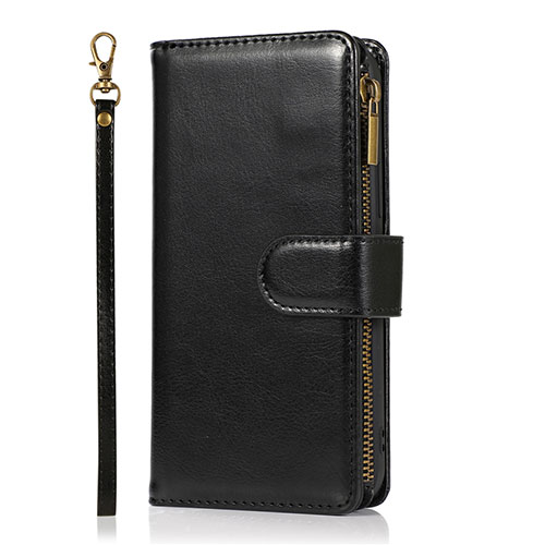 Leather Case Stands Flip Cover T04 Holder for Apple iPhone 12 Mini Black