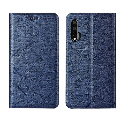 Leather Case Stands Flip Cover T04 Holder for Huawei Nova 6 Blue