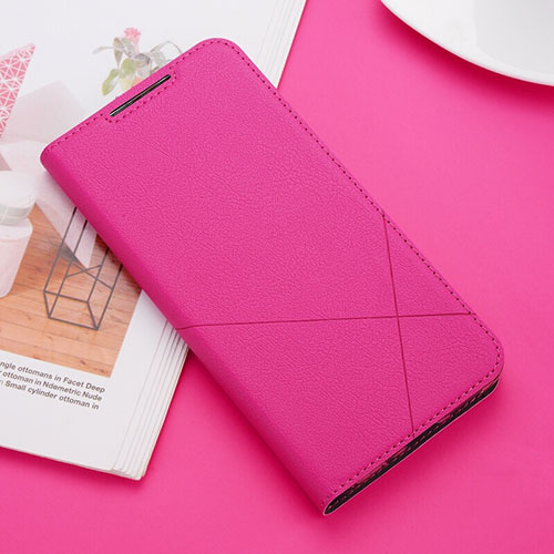 Leather Case Stands Flip Cover T04 Holder for Huawei P20 Lite (2019) Hot Pink