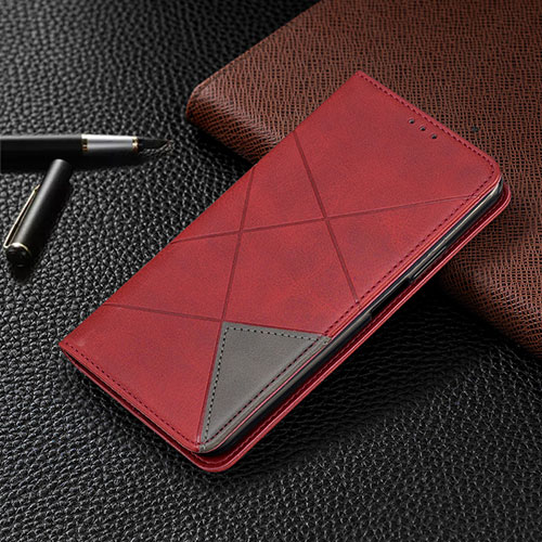 Leather Case Stands Flip Cover T04 Holder for Huawei P40 Lite 5G Red