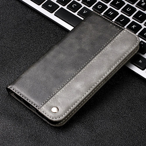 Leather Case Stands Flip Cover T04 Holder for Samsung Galaxy Note 10 Gray