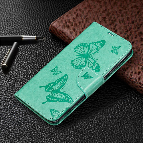 Leather Case Stands Flip Cover T04 Holder for Xiaomi Redmi 10X 4G Green