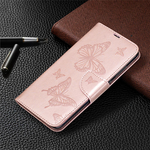 Leather Case Stands Flip Cover T04 Holder for Xiaomi Redmi 10X 4G Rose Gold