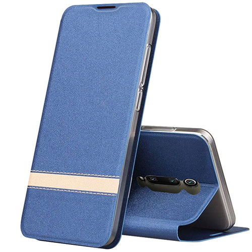 Leather Case Stands Flip Cover T04 Holder for Xiaomi Redmi K20 Blue